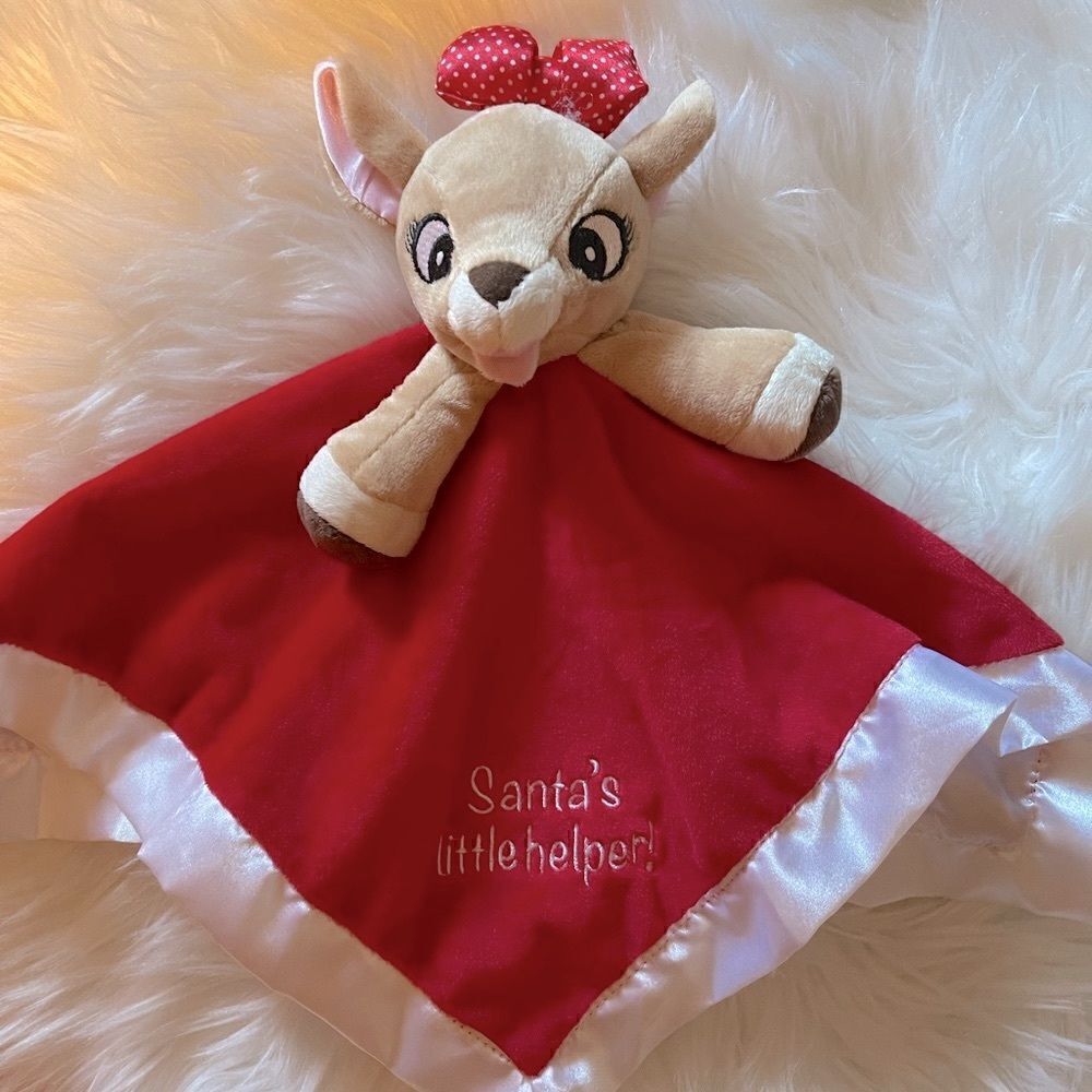 Rudolph Clarice (with bow) Santa's Little Helper Lovey Security Blanket